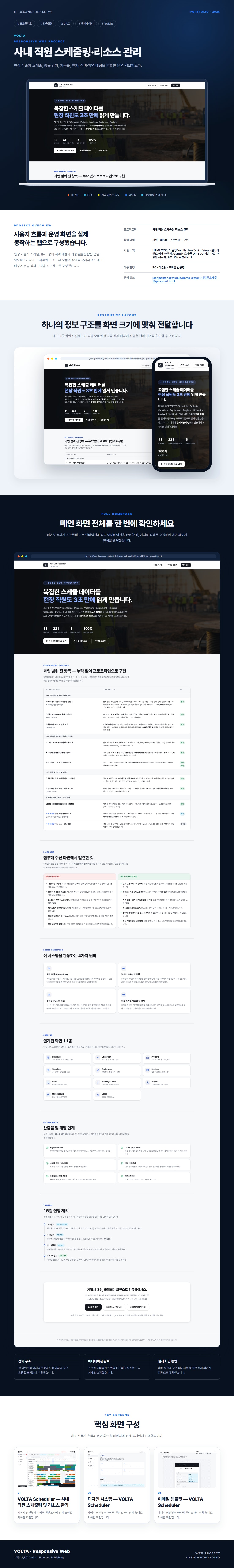 사내 직원 스케줄링·리소스 관리 프로젝트 전체 화면 포트폴리오 보드